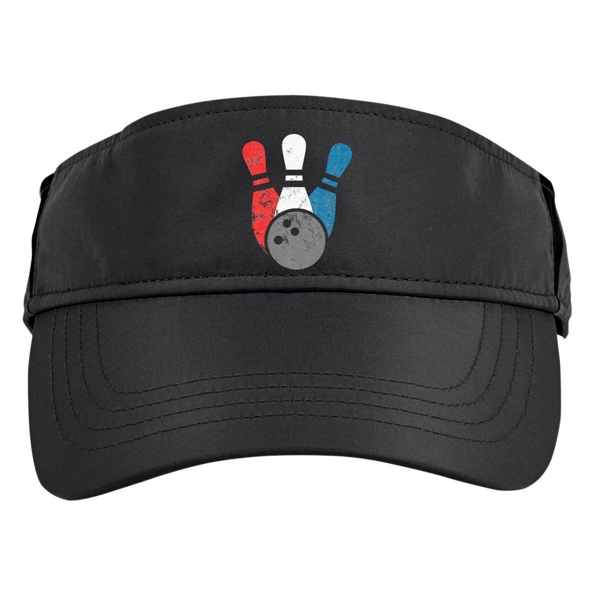 Distressed Bowling For Men Bowling Pins And Ball Adult Drive Performance Visor