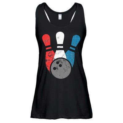 Distressed Bowling For Men Bowling Pins And Ball Ladies Essential Flowy Tank