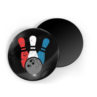 Distressed Bowling For Men Bowling Pins And Ball Magnet
