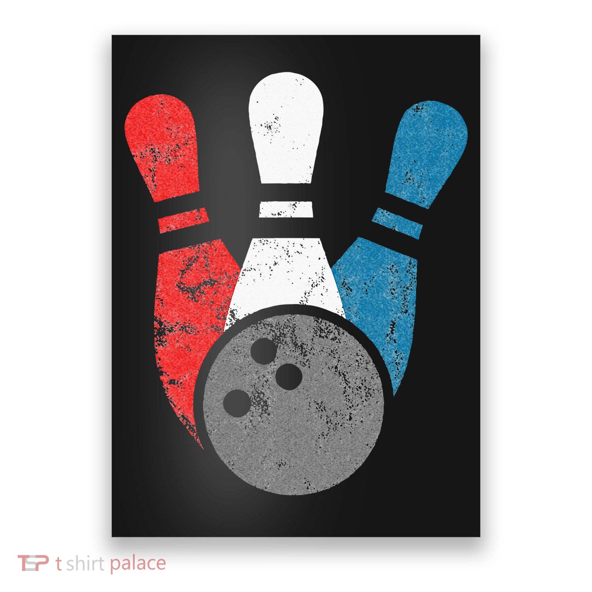 Distressed Bowling For Men Bowling Pins And Ball Poster