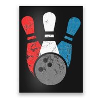 Distressed Bowling For Men Bowling Pins And Ball Poster
