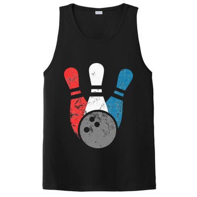 Distressed Bowling For Men Bowling Pins And Ball PosiCharge Competitor Tank