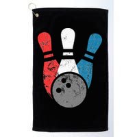 Distressed Bowling For Men Bowling Pins And Ball Golf Towel