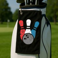 Distressed Bowling For Men Bowling Pins And Ball Golf Towel