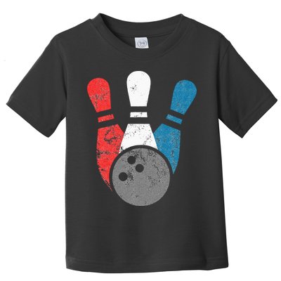 Distressed Bowling For Men Bowling Pins And Ball Toddler T-Shirt