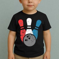 Distressed Bowling For Men Bowling Pins And Ball Toddler T-Shirt