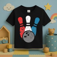 Distressed Bowling For Men Bowling Pins And Ball Toddler T-Shirt
