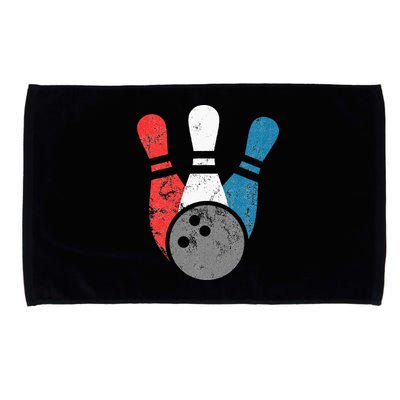 Distressed Bowling For Men Bowling Pins And Ball Microfiber Hand Towel