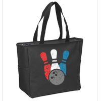 Distressed Bowling For Men Bowling Pins And Ball Zip Tote Bag
