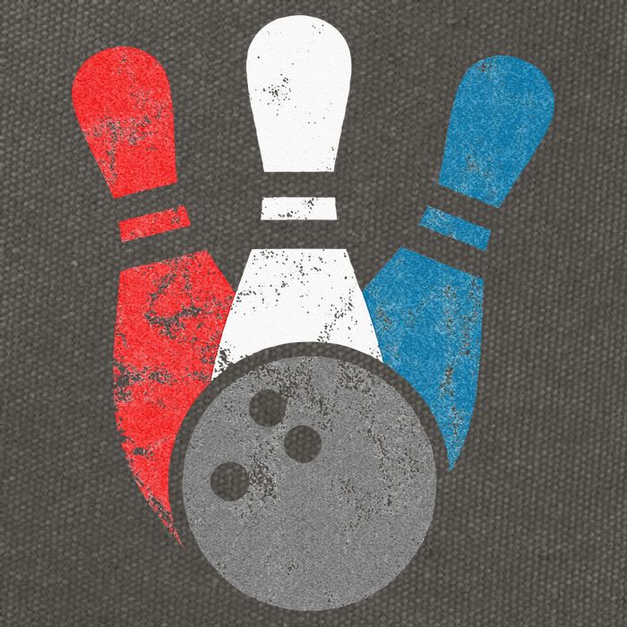 Distressed Bowling For Men Bowling Pins And Ball Cotton Canvas Backpack