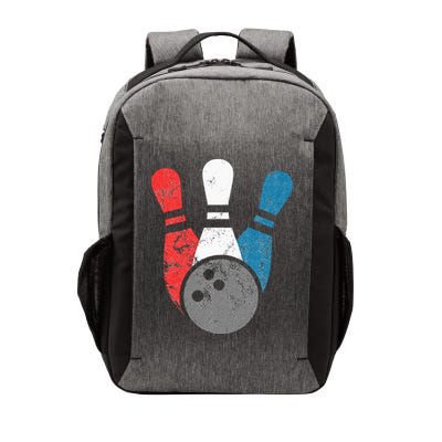 Distressed Bowling For Men Bowling Pins And Ball Vector Backpack