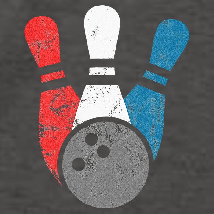 Distressed Bowling For Men Bowling Pins And Ball Vector Backpack