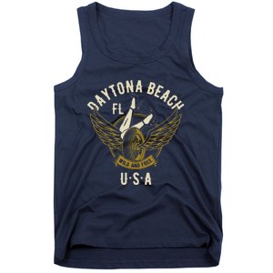 Daytona Beach Fl Legs In Heels Hotrod Biker Wings Design Tank Top