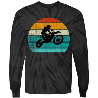 Dirt Bikegift For Motocross Motorcycle Vintage Retro Boys Gift Tie-Dye Long Sleeve Shirt