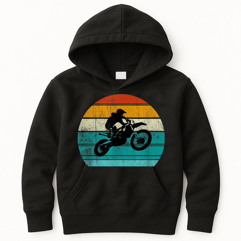 Dirt Bikegift For Motocross Motorcycle Vintage Retro Boys Gift Kids Hoodie