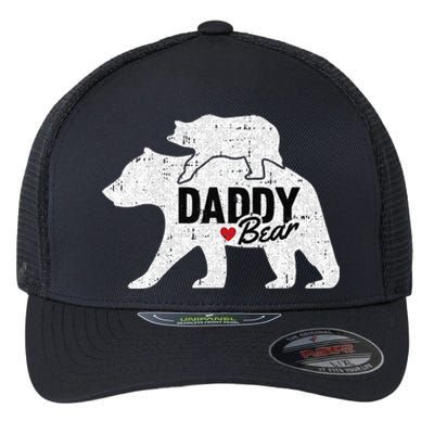 Daddy Bear Fathers Day Cute Baby Cub Papa Dada Pops Flexfit Unipanel Trucker Cap