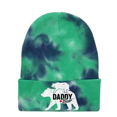 Daddy Bear Fathers Day Cute Baby Cub Papa Dada Pops Tie Dye 12in Knit Beanie