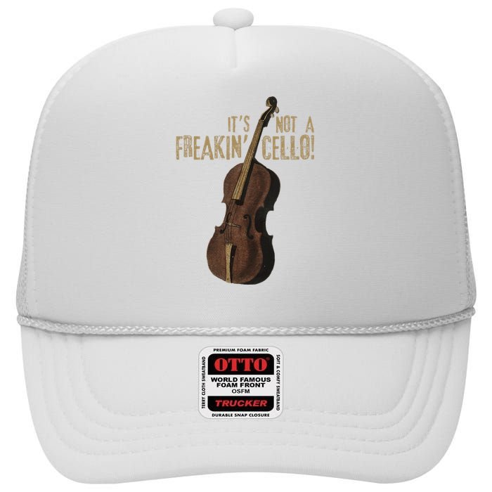 Double Bass Funny Jazz Instruments Music High Crown Mesh Back Trucker Hat