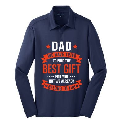 Dad Best Gift For Fathers Day Christmas Birthday Silk Touch Performance Long Sleeve Polo