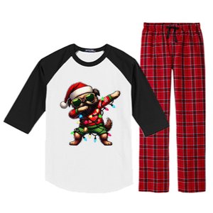 Dabbing Brussels Griffon Dog Sunglasses Cute Christmas Xmas Raglan Sleeve Pajama Set