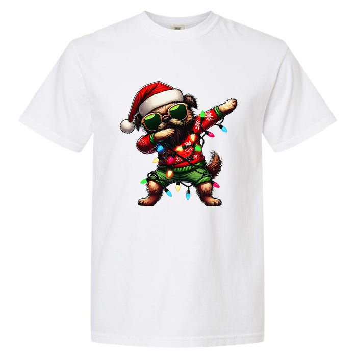 Dabbing Brussels Griffon Dog Sunglasses Cute Christmas Xmas Garment-Dyed Heavyweight T-Shirt