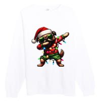 Dabbing Brussels Griffon Dog Sunglasses Cute Christmas Xmas Premium Crewneck Sweatshirt