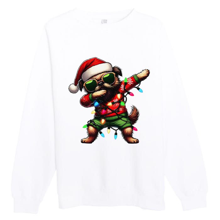 Dabbing Brussels Griffon Dog Sunglasses Cute Christmas Xmas Premium Crewneck Sweatshirt