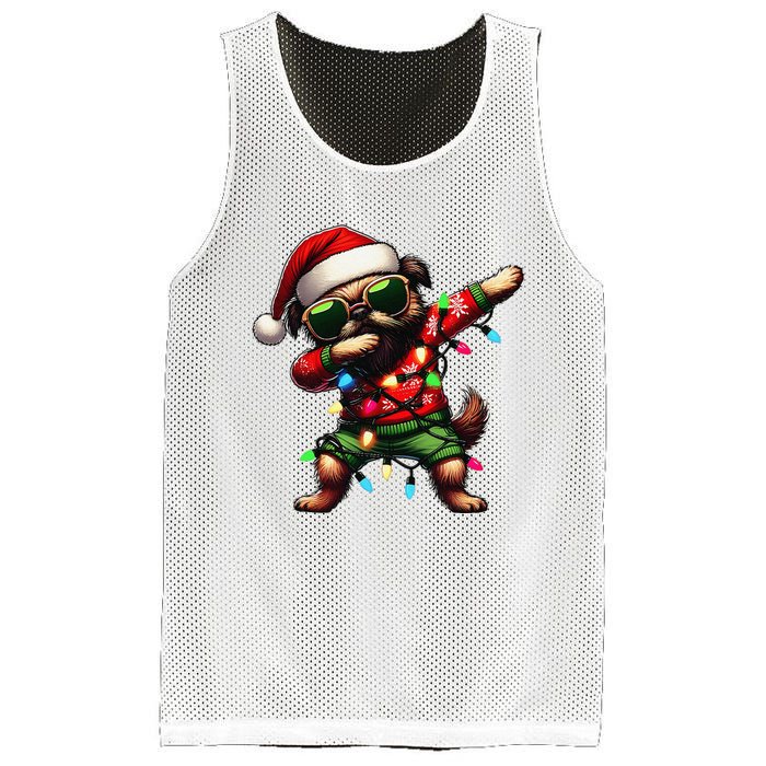 Dabbing Brussels Griffon Dog Sunglasses Cute Christmas Xmas Mesh Reversible Basketball Jersey Tank