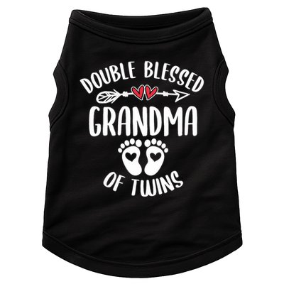 Double Blessed Grandma Of Twins Funny Twin Grandmother Doggie Tank