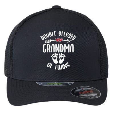 Double Blessed Grandma Of Twins Funny Twin Grandmother Flexfit Unipanel Trucker Cap