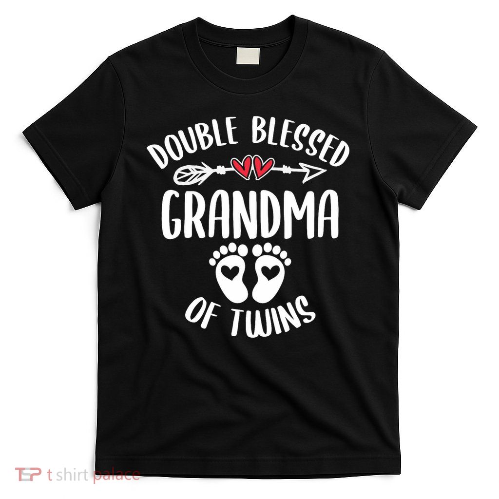 Double Blessed Grandma Of Twins Funny Twin Grandmother T-Shirt