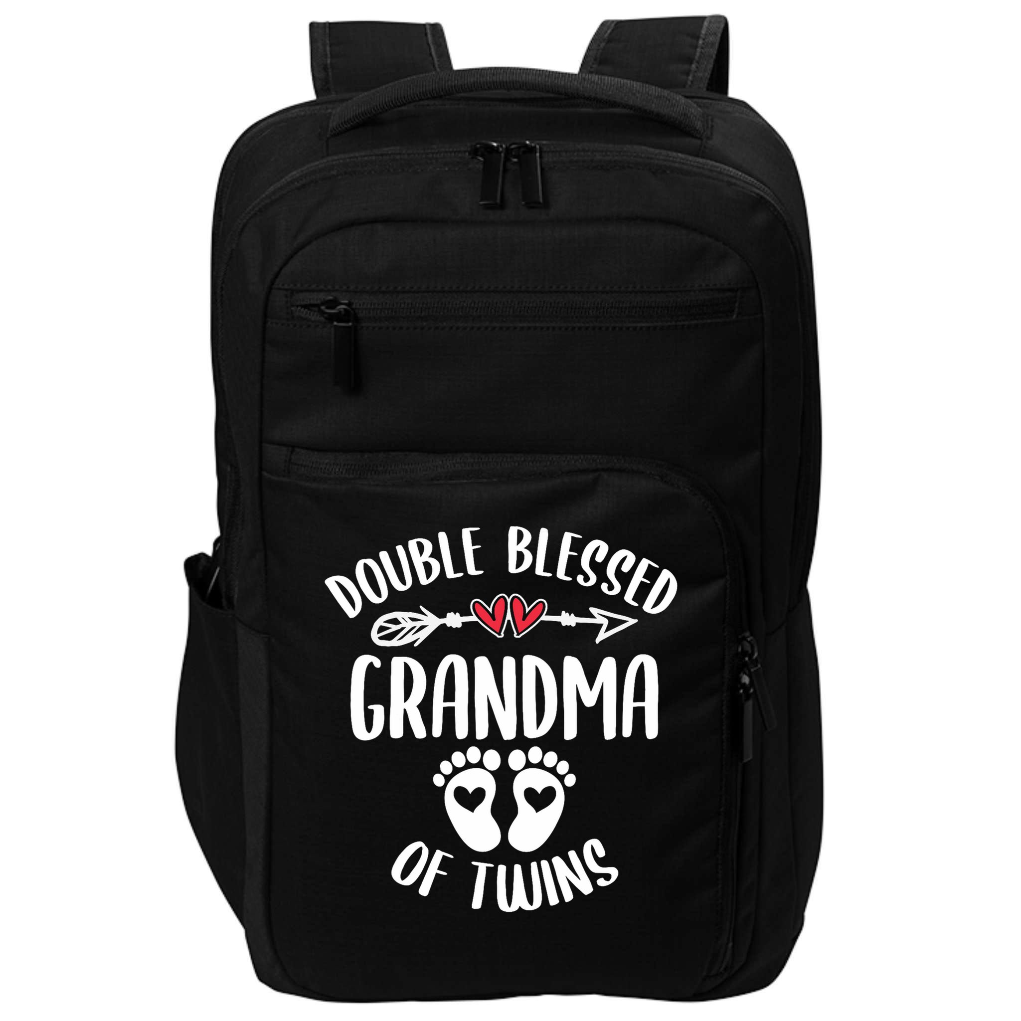 Double Blessed Grandma Of Twins Funny Twin Grandmother Impact Tech Backpack