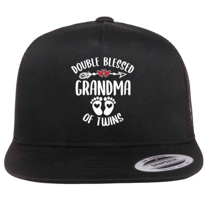 Double Blessed Grandma Of Twins Funny Twin Grandmother Flatbill Hat