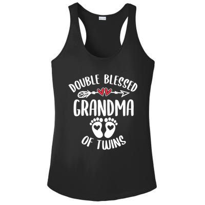 Double Blessed Grandma Of Twins Funny Twin Grandmother Ladies PosiCharge Competitor Racerback Tank