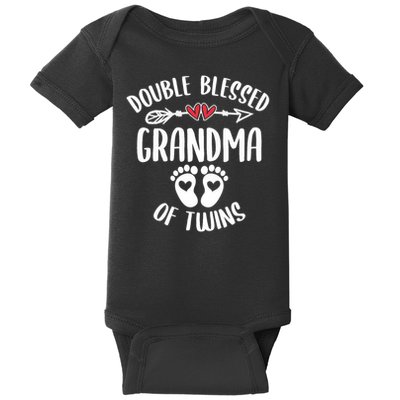 Double Blessed Grandma Of Twins Funny Twin Grandmother Baby Bodysuit