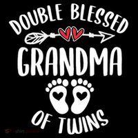 Double Blessed Grandma Of Twins Funny Twin Grandmother Baby Bodysuit