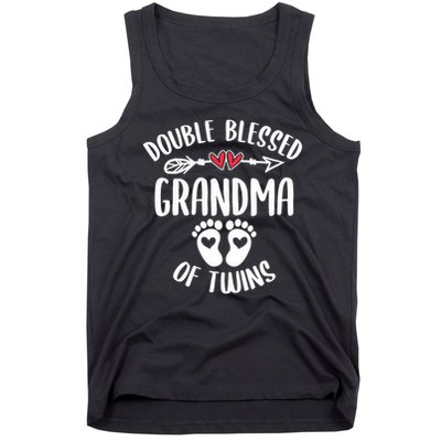 Double Blessed Grandma Of Twins Funny Twin Grandmother Tank Top