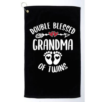 Double Blessed Grandma Of Twins Funny Twin Grandmother Golf Towel