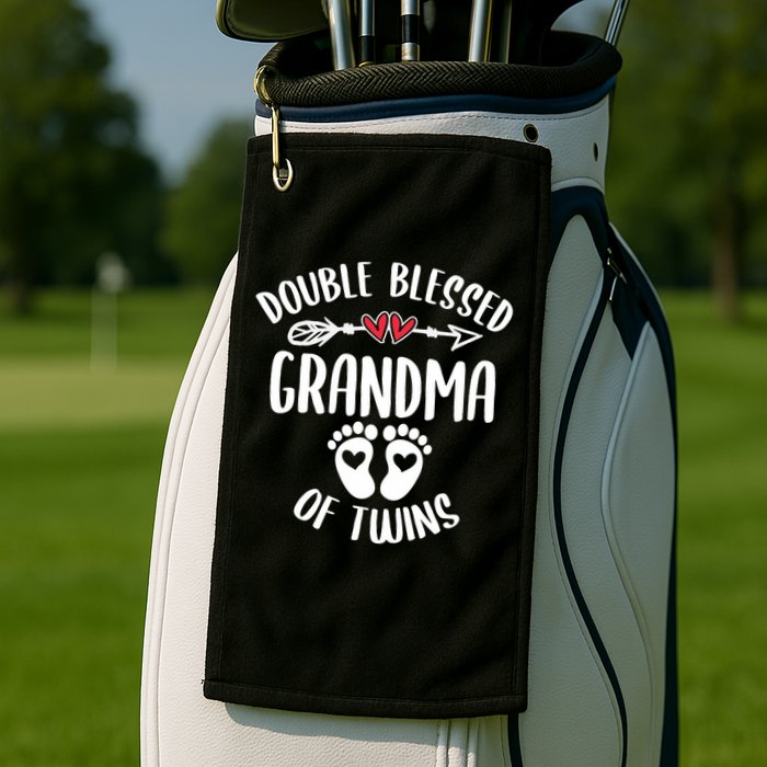Double Blessed Grandma Of Twins Funny Twin Grandmother Golf Towel