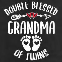 Double Blessed Grandma Of Twins Funny Twin Grandmother Golf Towel