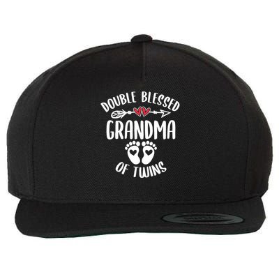 Double Blessed Grandma Of Twins Funny Twin Grandmother Wool Snapback Cap