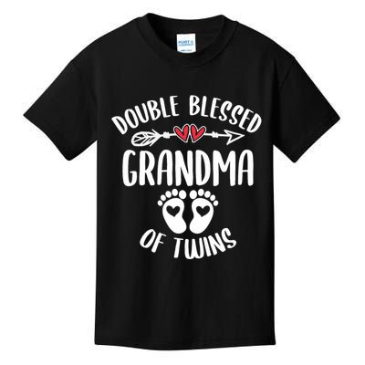 Double Blessed Grandma Of Twins Funny Twin Grandmother Kids T-Shirt