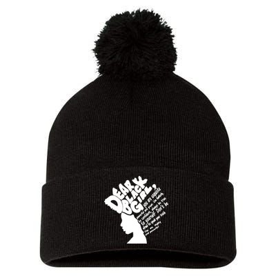 Dear Black Girl Pom Pom 12in Knit Beanie