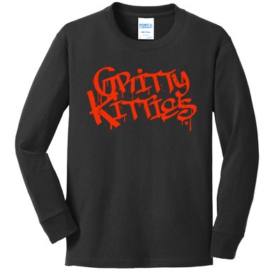 Detroit Baseball Gritty Kitties Kids Long Sleeve Shirt