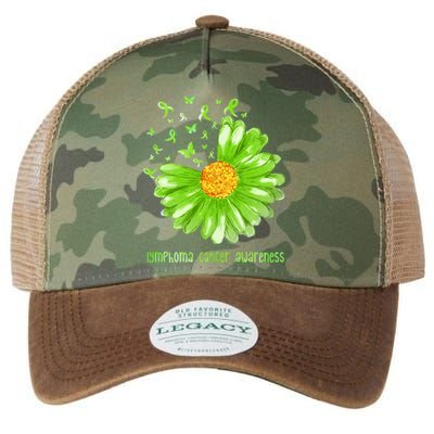 Daisy Butterfly Green Ribbon Lymphoma Cancer Awareness Gift Legacy Tie Dye Trucker Hat