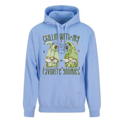 Dandelion Butterfly Gnome Chillin With My Gnomies Gift Unisex Surf Hoodie