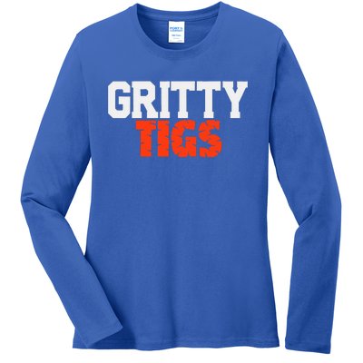 Detroit Baseball Gritty Tigs Ladies Long Sleeve Shirt