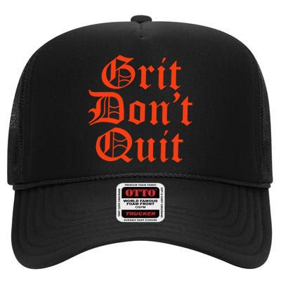 Detroit Baseball Grit Don’T Quit High Crown Mesh Back Trucker Hat