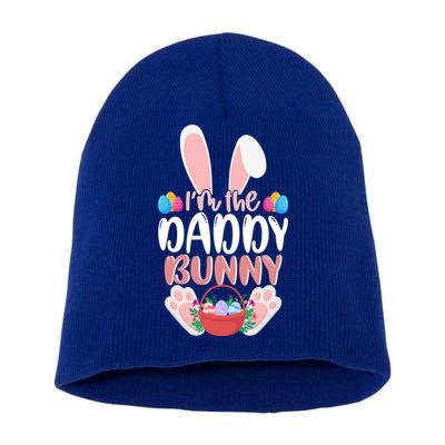 Daddy Bunny Great Gift Dad Easter Bunny Colourful Eggs Family Easter Gift Short Acrylic Beanie