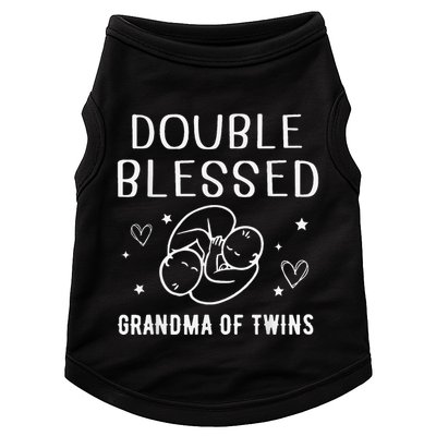 Double Blessed Grandma Of Twins Nana Grandmother Funny Doggie Tank